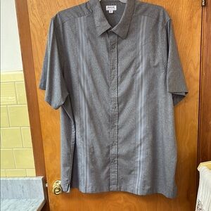 Men's Gray short sleeve button down Shirt haggar